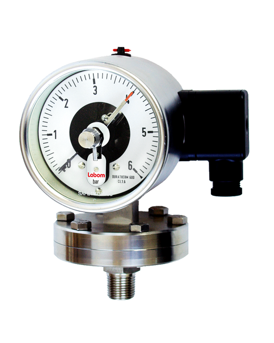 P172 Diaphragm Pressure Gauge (-14 PSI to 362 PSI) with integrated pressure switch