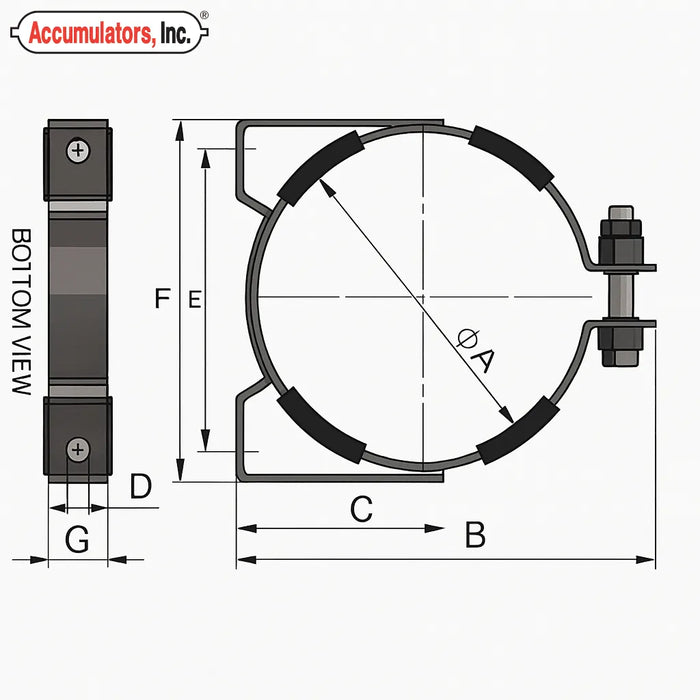 1 Quart Bladder Accumulator Mounting Collar (Accumulators, Inc) (AI-1QT-511)