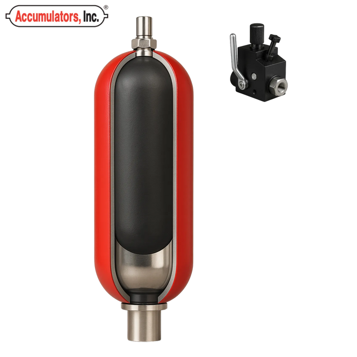 1 Quart Bladder Accumulator with 1-1/16 inch SAE Bleeder (Accumulators, Inc) (A1QT31008)
