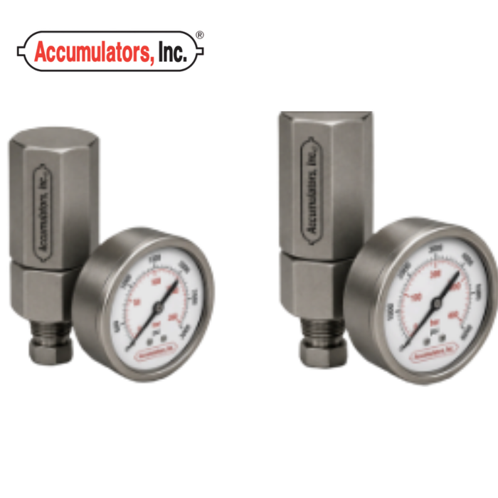 1 Gallon-40 Gallon Deluxe Pressure Monitor PM3 - 3000 PSI - Accumulators Inc. - AI-PM3-3KT-L-SS
