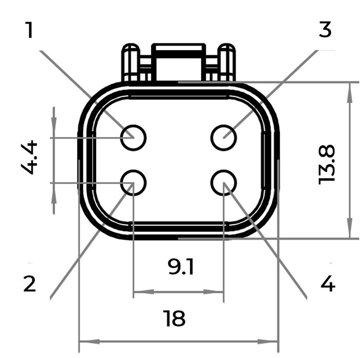 DT06-4P Unshielded Overmolded PVC Cable Assembly